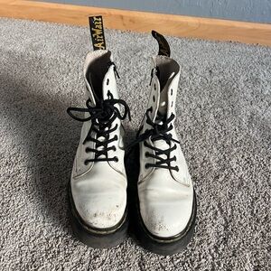 Dr. Martens White Lace Up Boots